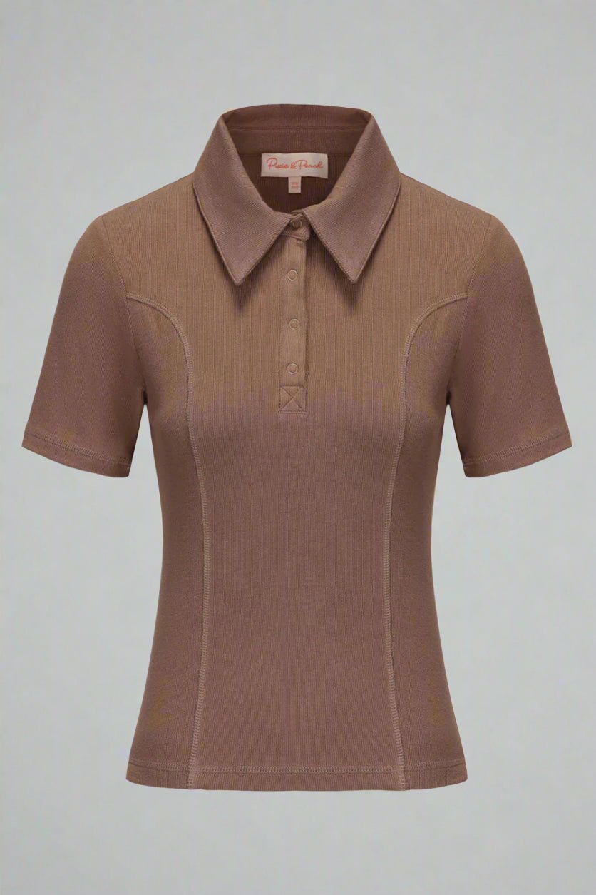 Pixie & Peach Peggy Rib Polo Top - Spoiled Brat