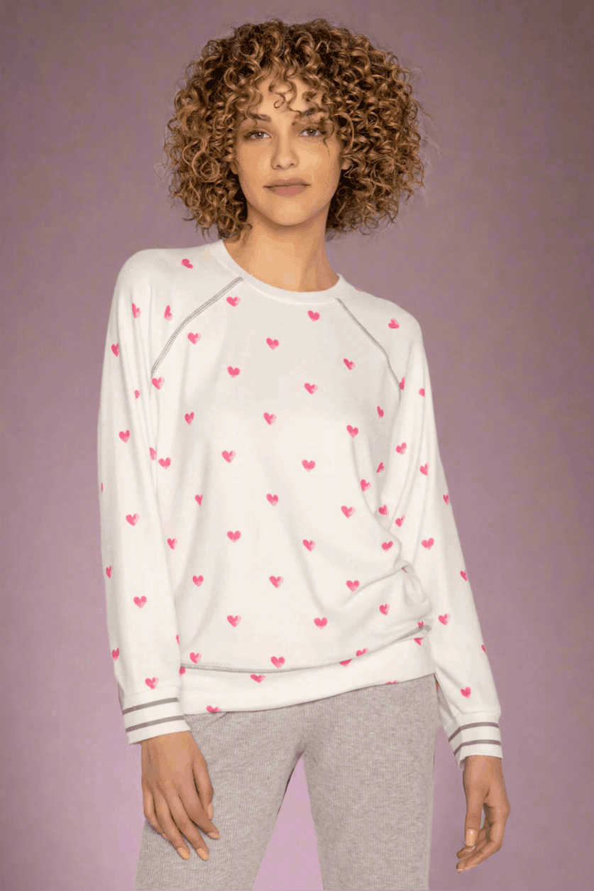 Shop PJ Salvage PJ Salvage Bright Stars & Brave Hearts PJ Top Sweater for women – premium loungewear and festival fashion at Spoiled Brat
