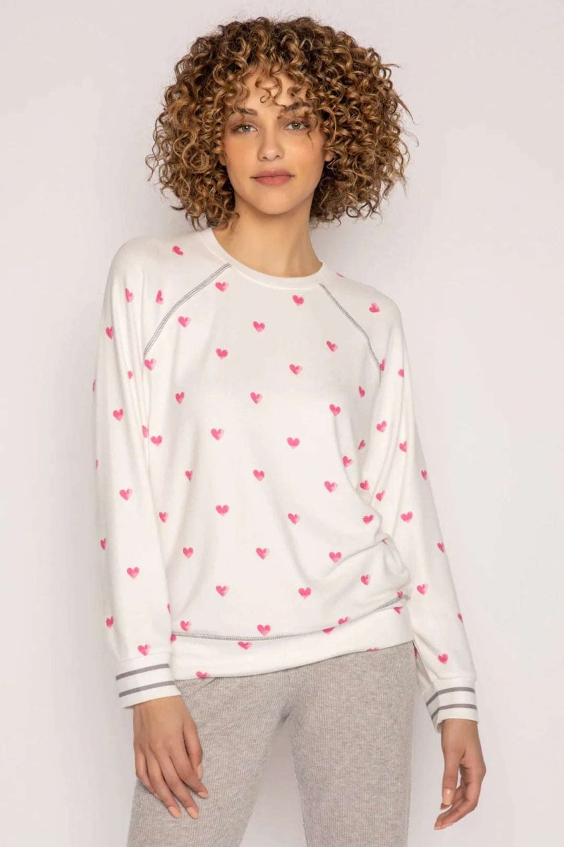 Shop PJ Salvage PJ Salvage Bright Stars & Brave Hearts PJ Top Sweater for women – premium loungewear and festival fashion at Spoiled Brat