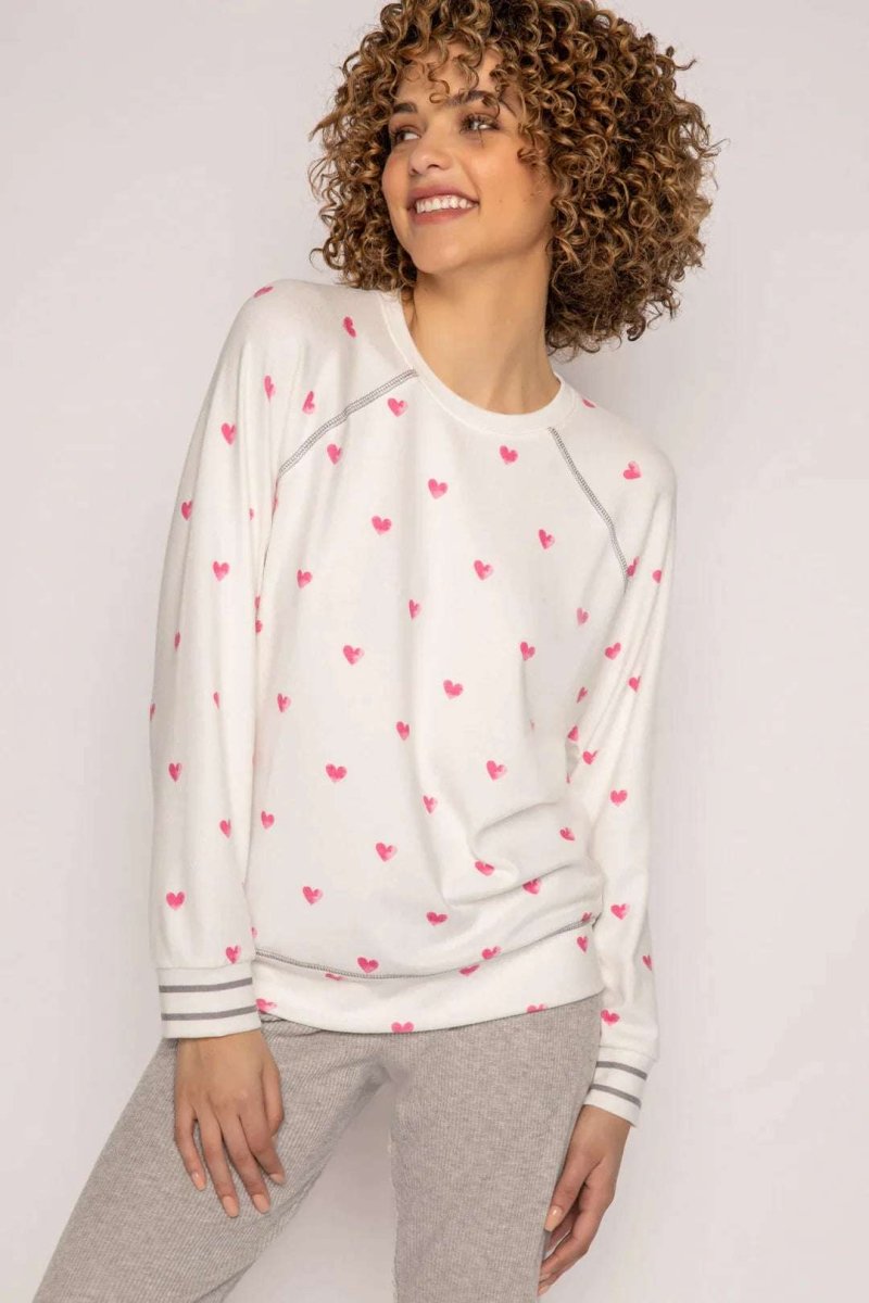 Shop PJ Salvage PJ Salvage Bright Stars & Brave Hearts PJ Top Sweater for women – premium loungewear and festival fashion at Spoiled Brat
