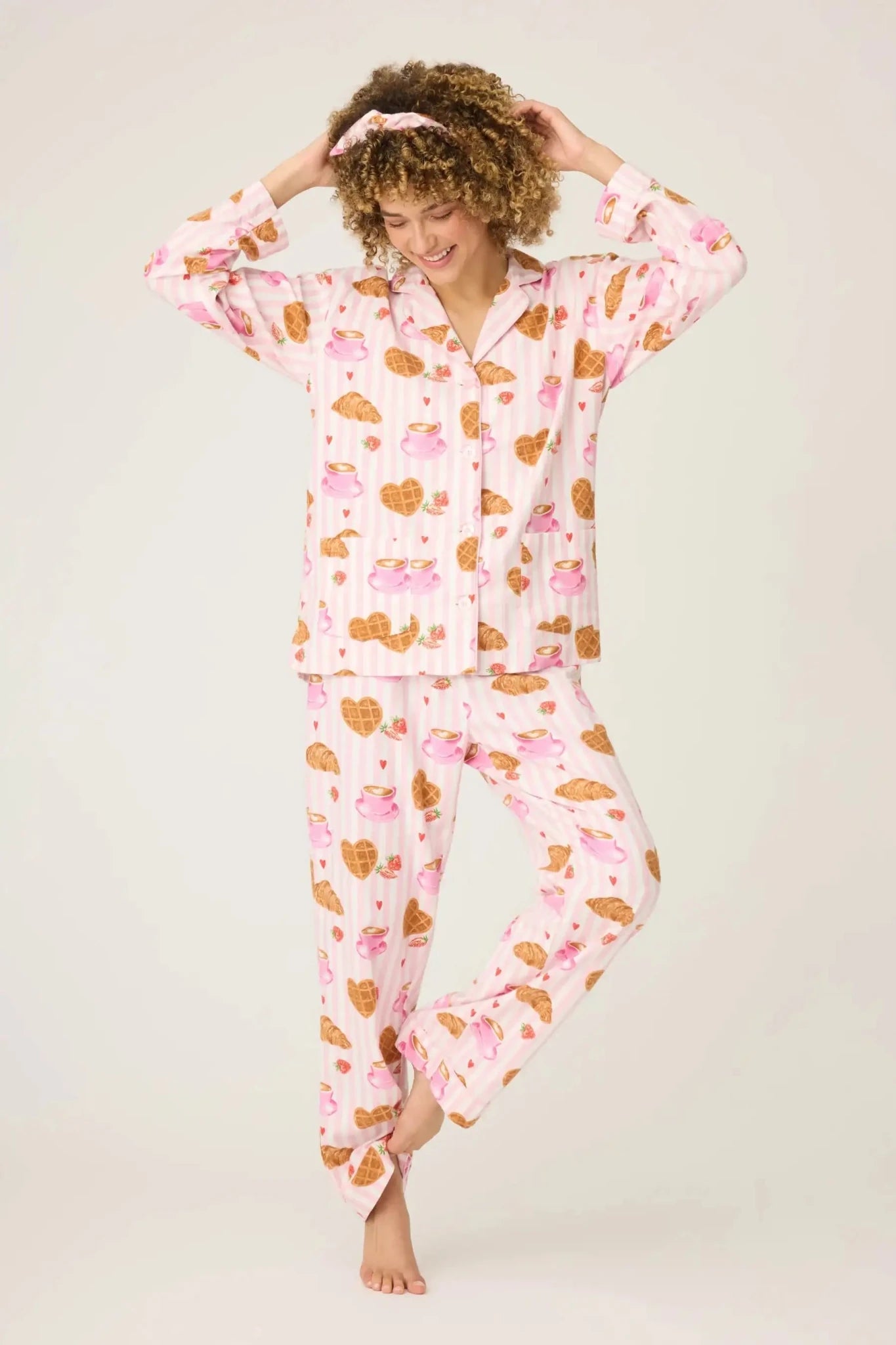 PJ Salvage Brunch Club Breakfast 3 - Piece Flannel PJ Set - Spoiled Brat