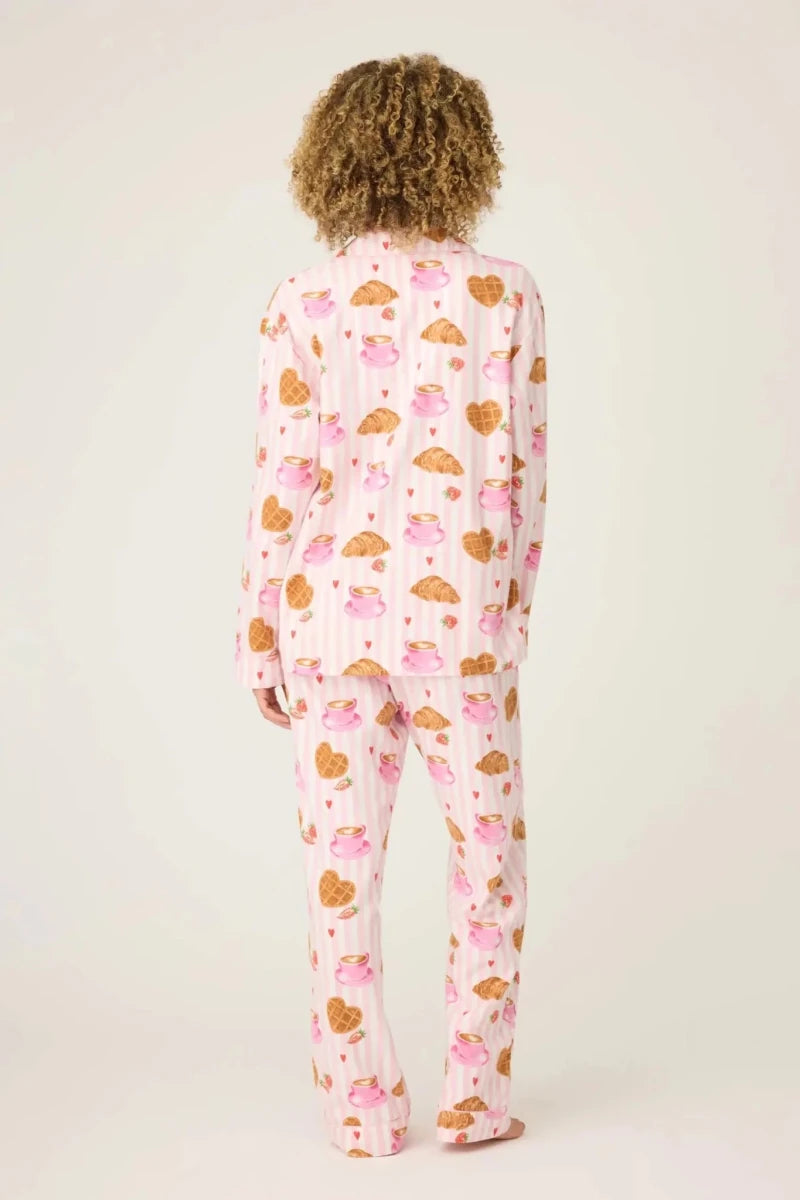 Shop PJ Salvage PJ Salvage Brunch Club Breakfast 3 - Piece Flannel PJ Set Pyjamas for women – premium loungewear and festival fashion at Spoiled Brat