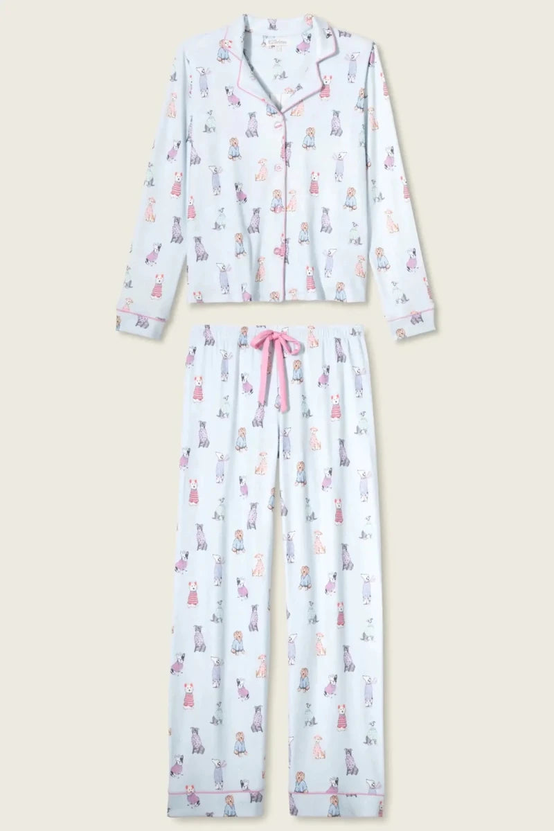 Shop PJ Salvage PJ Salvage Doggone Cold Dog Print Pointelle PJ Set Pyjamas for women – premium loungewear and festival fashion at Spoiled Brat