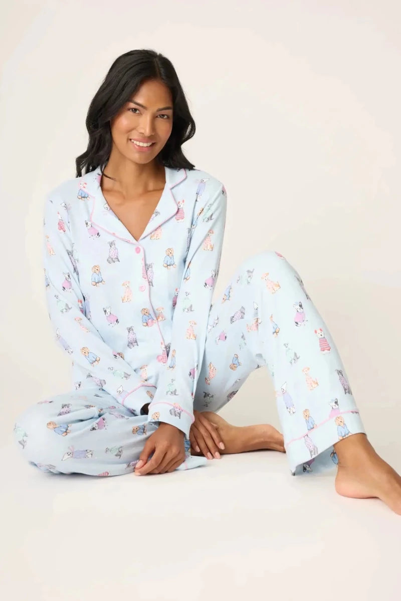 Shop PJ Salvage PJ Salvage Doggone Cold Dog Print Pointelle PJ Set Pyjamas for women – premium loungewear and festival fashion at Spoiled Brat