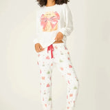 Shop PJ Salvage PJ Salvage Feline Festive Cat Print Banded PJ Pants as seen on Chloe Sims Pyjamas for women – premium loungewear and festival fashion at Spoiled Brat