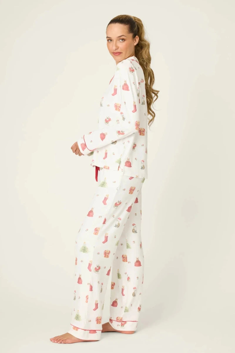 Shop PJ Salvage PJ Salvage Feline Festive Cat Print Christmas PJ Set Pyjamas for women – premium loungewear and festival fashion at Spoiled Brat