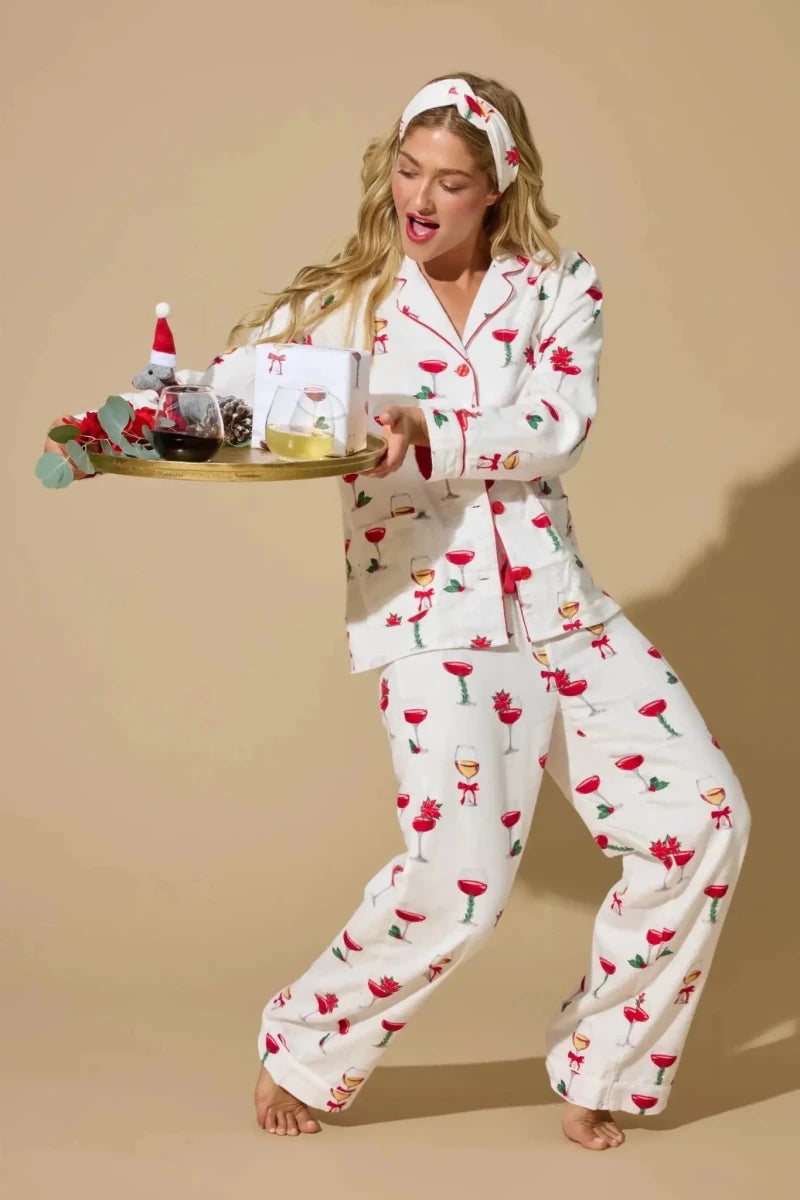 Shop PJ Salvage PJ Salvage Let's Get Toasty 3 - Piece Print Flannel PJ Set Pyjamas for women – premium loungewear and festival fashion at Spoiled Brat
