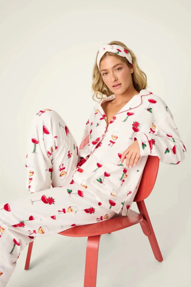Shop PJ Salvage PJ Salvage Let's Get Toasty 3 - Piece Print Flannel PJ Set Pyjamas for women – premium loungewear and festival fashion at Spoiled Brat