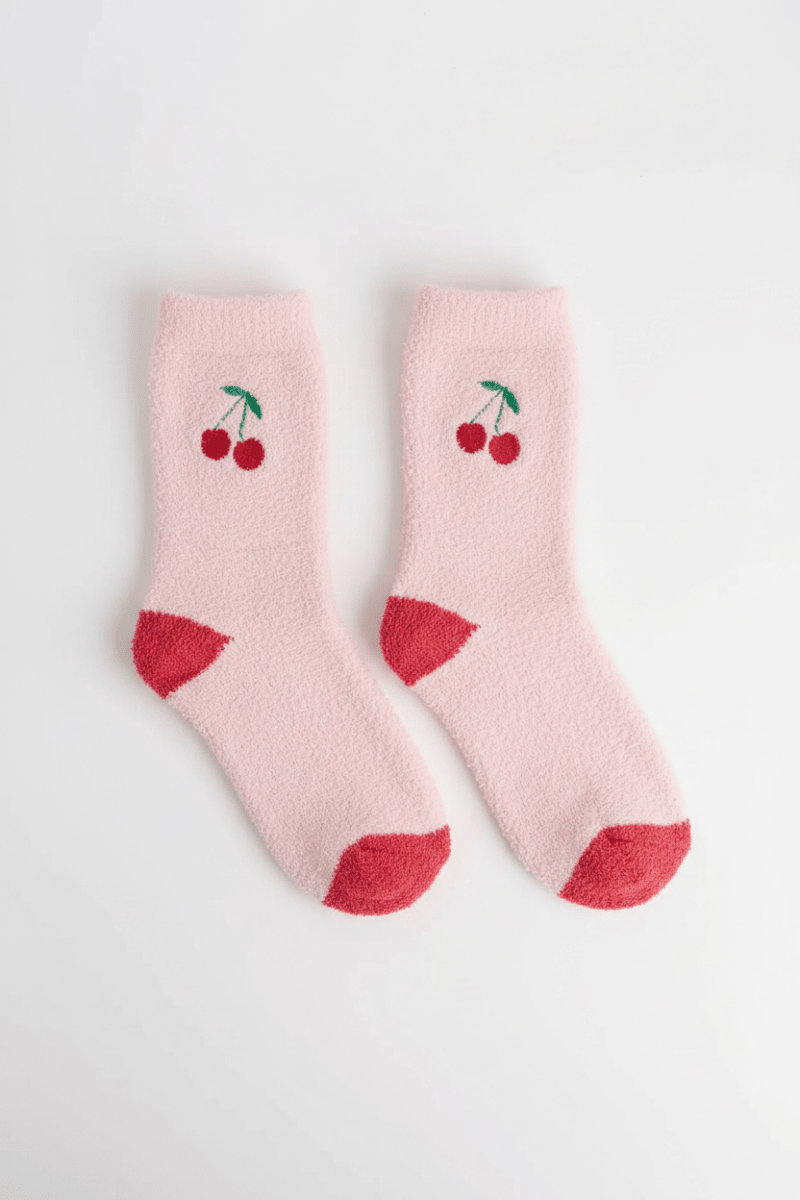 Shop PJ Salvage PJ Salvage Life is Sweet Cherry Fun Socks Socks for women – premium loungewear and festival fashion at Spoiled Brat