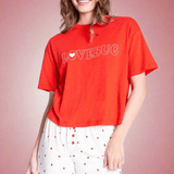Shop PJ Salvage PJ Salvage Lovebug Red Cotton T-Shirt Pyjamas for women – premium loungewear and festival fashion at Spoiled Brat