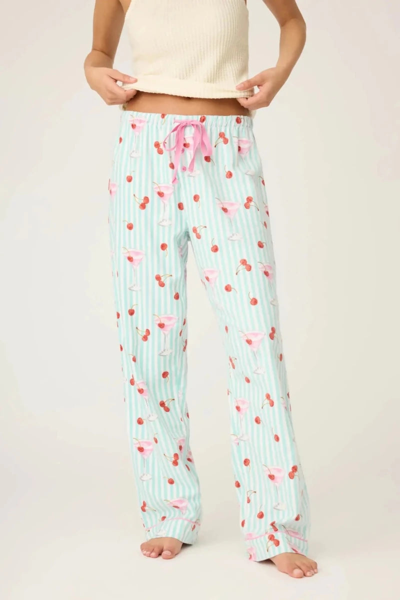 Shop PJ Salvage PJ Salvage Ma Cherie Cherry Print Flannel PJ Pants Pyjamas for women – premium loungewear and festival fashion at Spoiled Brat