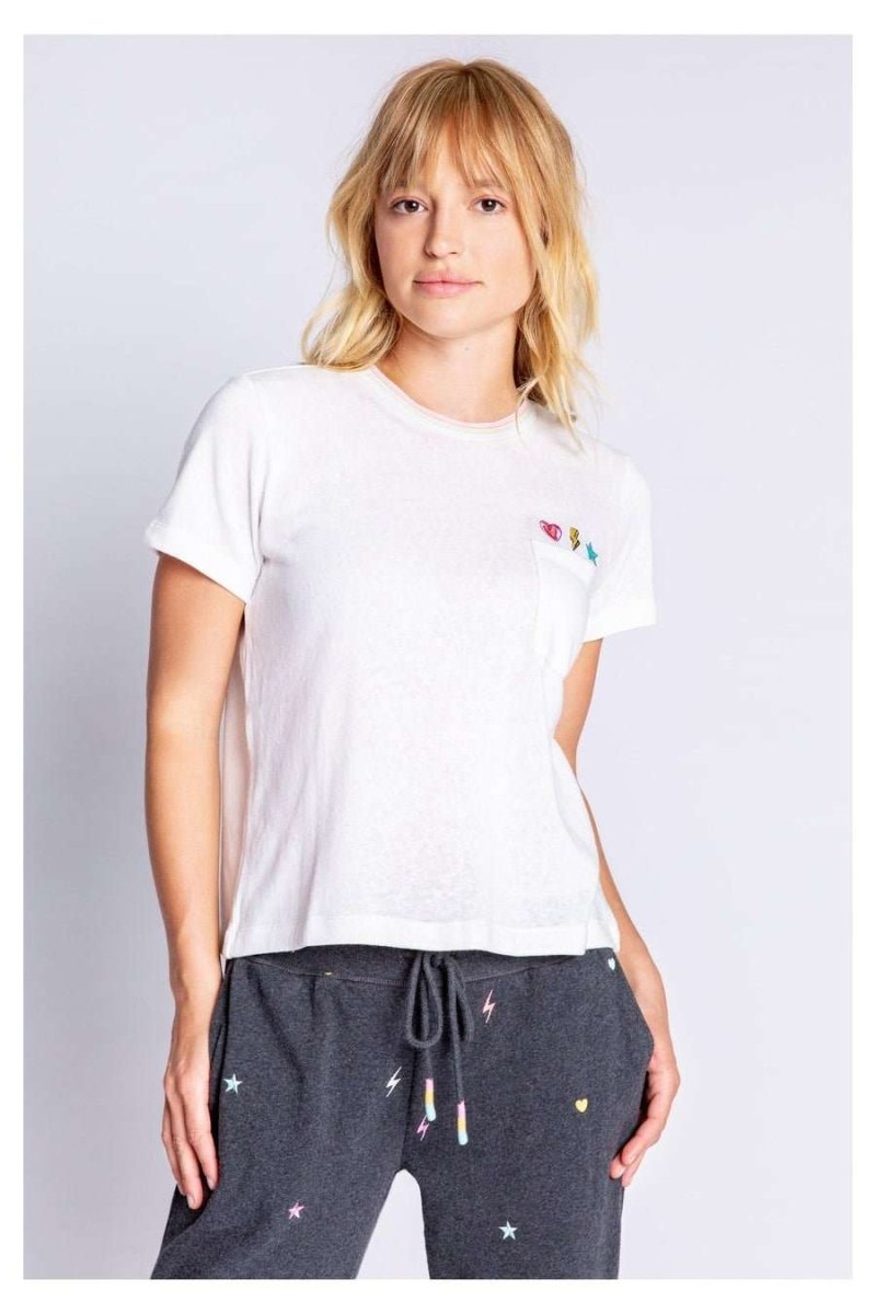 Shop PJ Salvage PJ Salvage One Love Embroidered T-Shirt T-Shirt for women – premium loungewear and festival fashion at Spoiled Brat