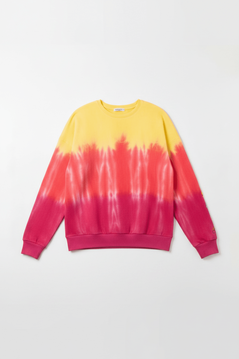 One Love Ombre Tie Dye Crew Neck Long Sleeve Sweater