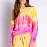 Shop PJ Salvage PJ Salvage One Love Ombre Tie Dye Crew Neck Long Sleeve Sweater Sweater for women – premium loungewear and festival fashion at Spoiled Brat