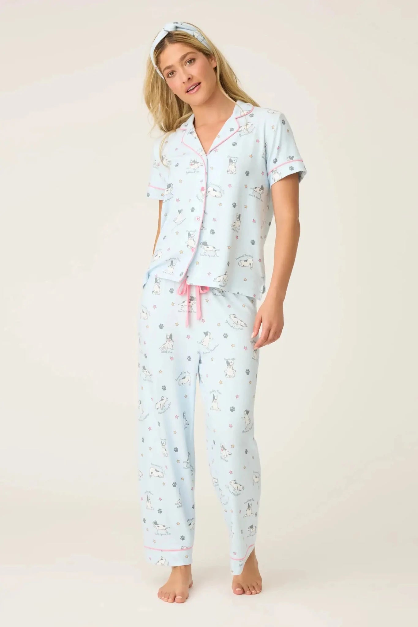 PJ Salvage Paws & Breathe Dog Print 3-Piece PJ Set by PJ Salvage – Pyjamas – Blue | Spoiled Brat UK