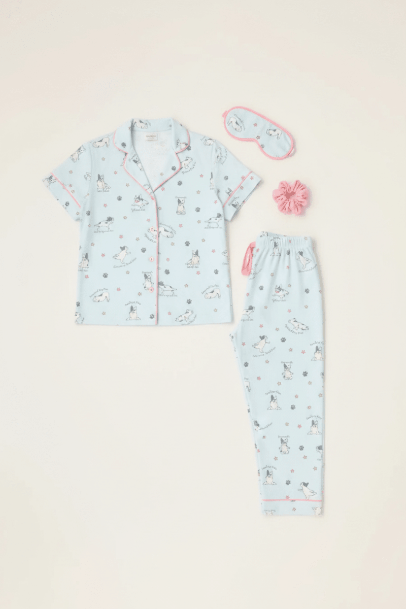 Shop PJ Salvage PJ Salvage Paws & Breathe Dog Print 3 - Piece PJ Set Pyjamas for women – premium loungewear and festival fashion at Spoiled Brat