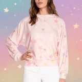Shop PJ Salvage PJ Salvage Peach Party Star Hoodie Hoodie for women – premium loungewear and festival fashion at Spoiled Brat