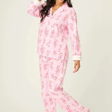 Shop PJ Salvage PJ Salvage Sweeter Than Sugar 3 - Piece Candy Cane Print Flannel PJ Set as seen on Paris Hilton Pyjamas for women – premium loungewear and festival fashion at Spoiled Brat