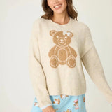 Shop PJ Salvage PJ Salvage Teddy Bear Graphic Snuggle Sweater Sweater for women – premium loungewear and festival fashion at Spoiled Brat