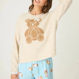 Shop PJ Salvage PJ Salvage Teddy Bear Graphic Snuggle Sweater Sweater for women – premium loungewear and festival fashion at Spoiled Brat