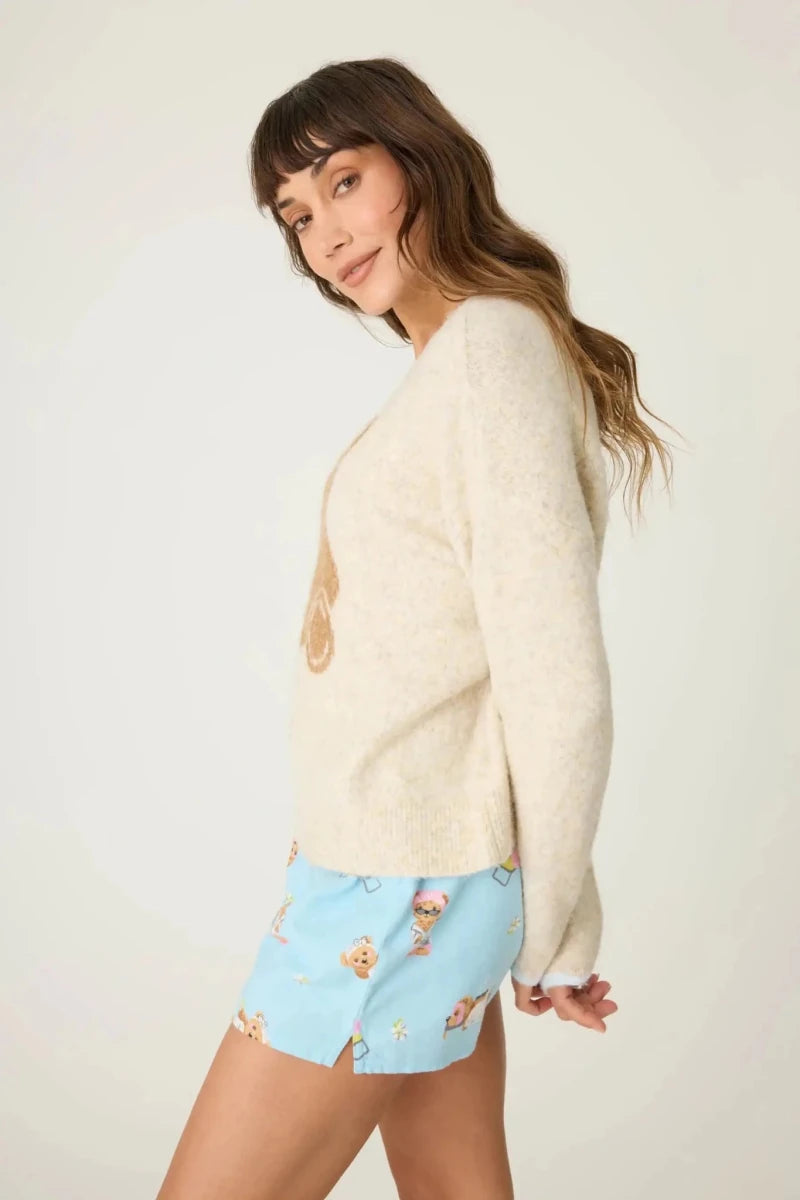 Shop PJ Salvage PJ Salvage Teddy Bear Graphic Snuggle Sweater Sweater for women – premium loungewear and festival fashion at Spoiled Brat