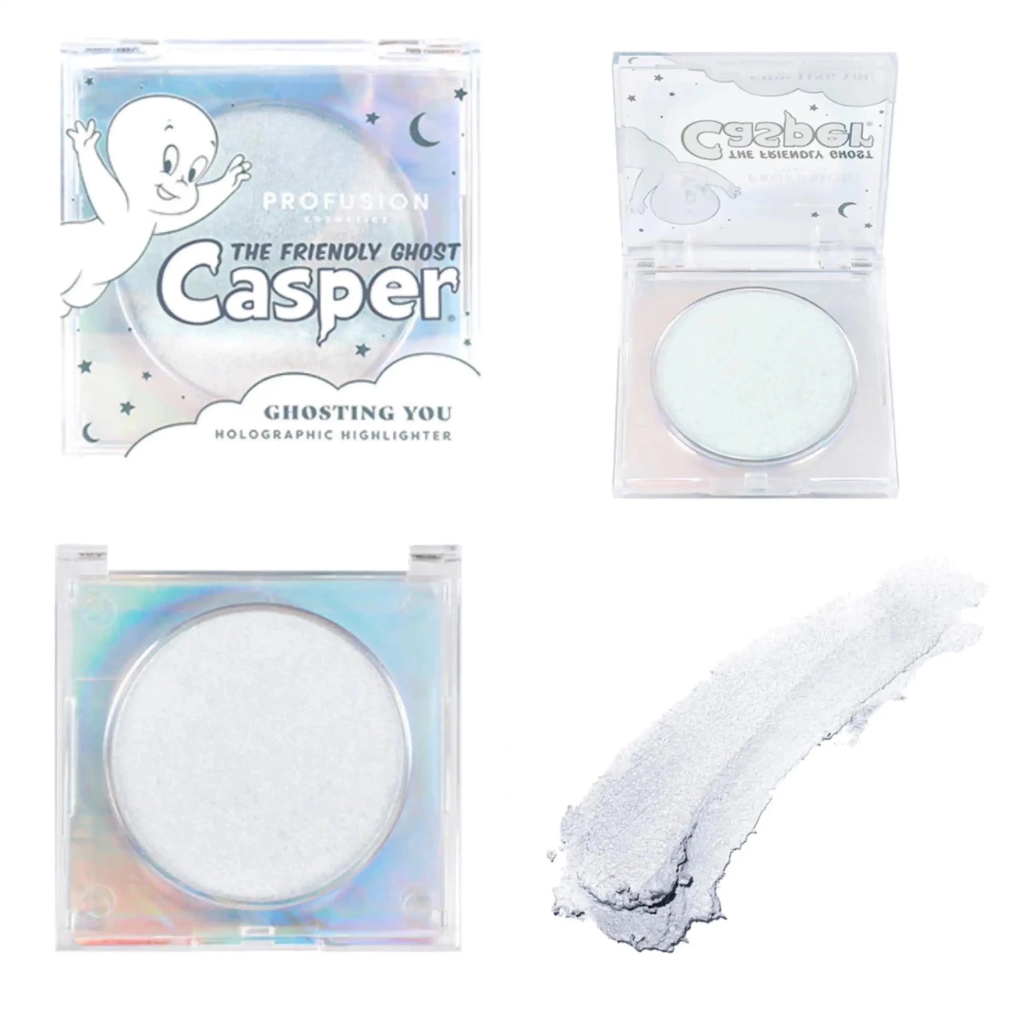 Shop Profusion Cosmetics Profusion Cosmetics Casper the Friendly Ghost Holographic Highlighter Makeup Brushes for women – premium loungewear and festival fashion at Spoiled Brat