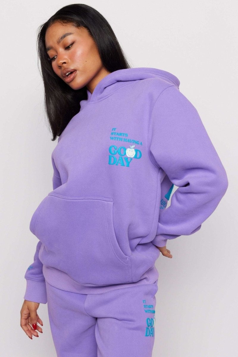 Shop Samii Ryan Samii Ryan Good Day Smileyworld Hoodie Hoodie for women – premium loungewear and festival fashion at Spoiled Brat