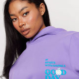 Shop Samii Ryan Samii Ryan Good Day Smileyworld Hoodie Hoodie for women – premium loungewear and festival fashion at Spoiled Brat
