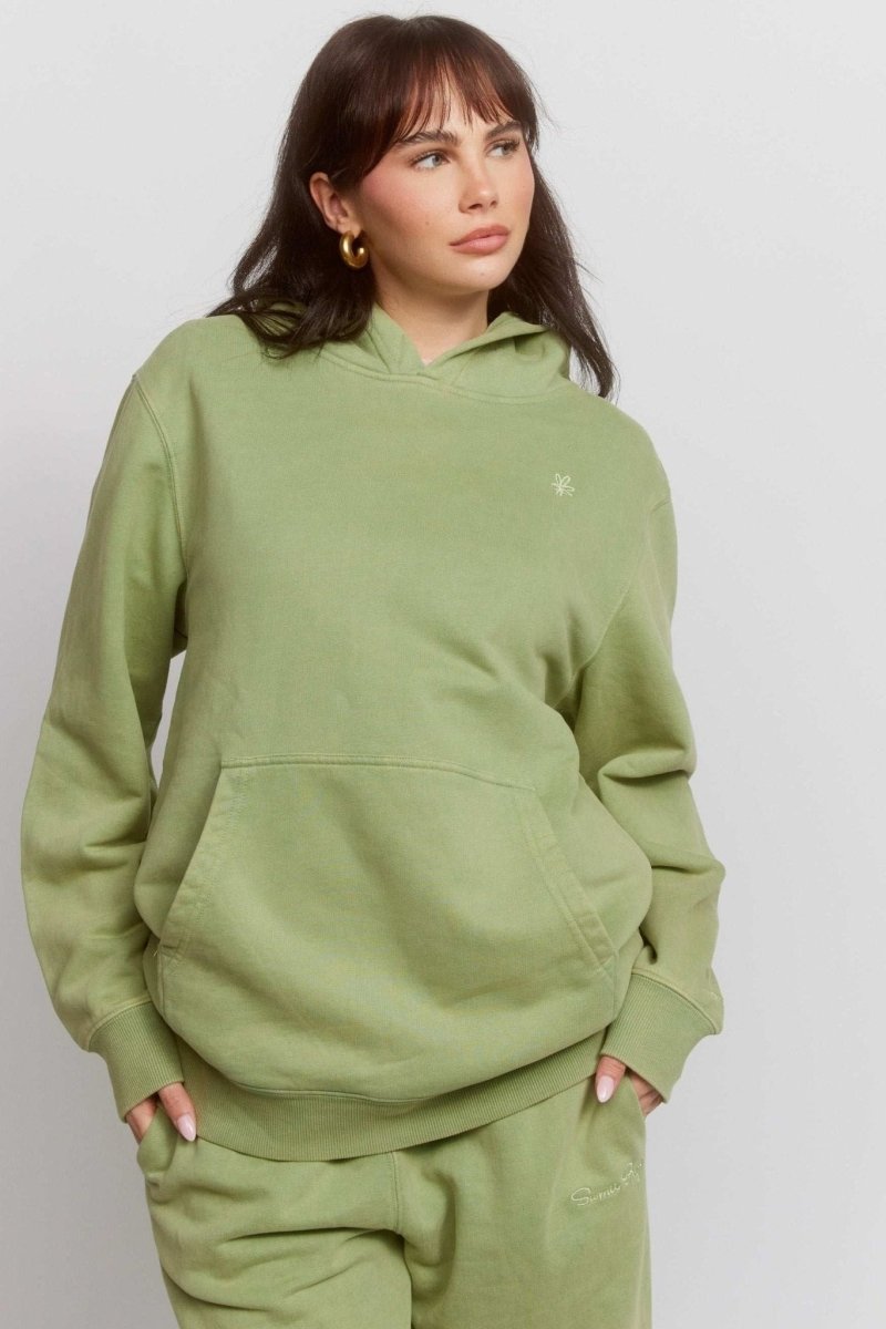 Shop Samii Ryan Samii Ryan Olive Hoodie Hooded Sweatshirt for women – premium loungewear and festival fashion at Spoiled Brat