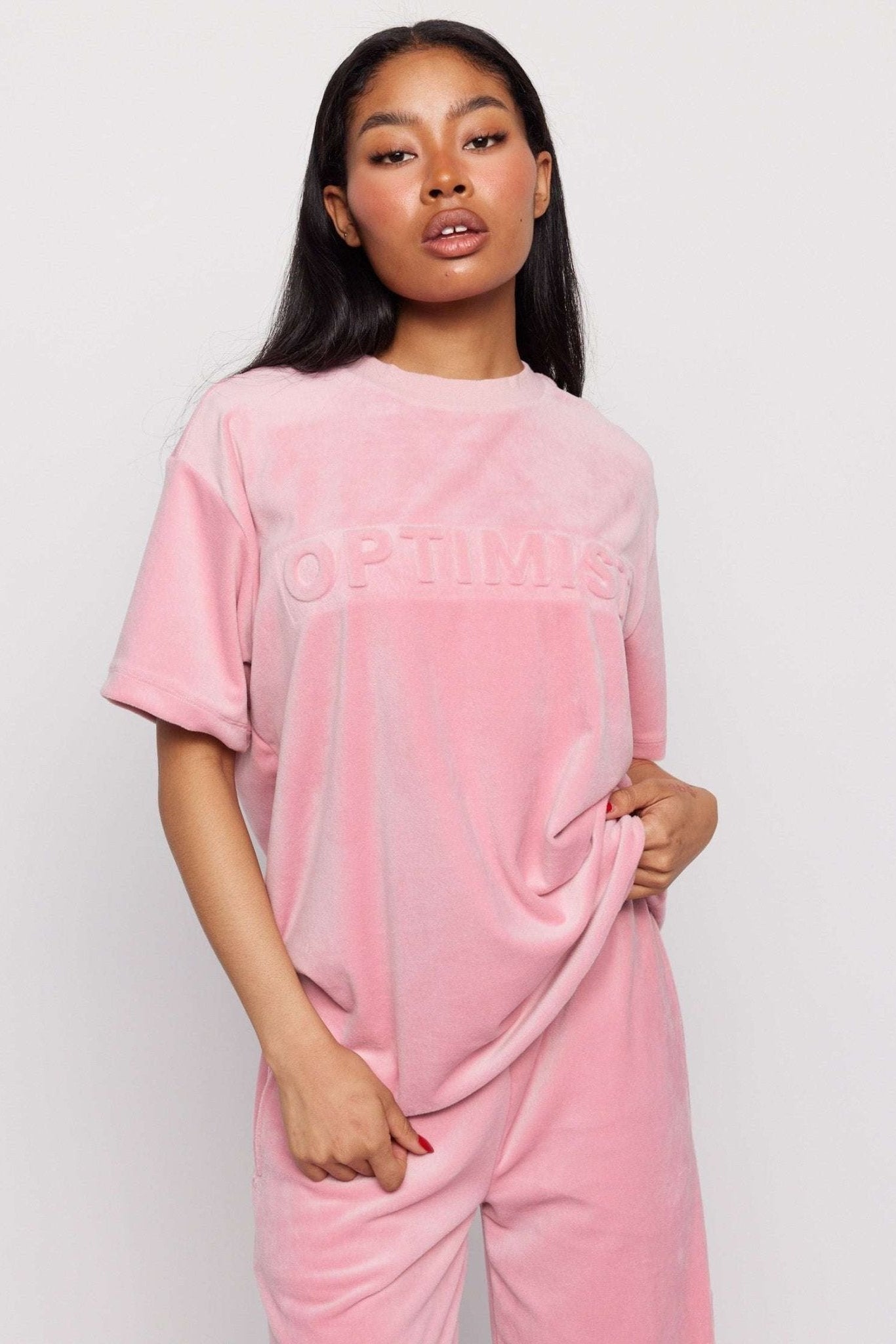 Shop Samii Ryan Samii Ryan Optimist Velour T-Shirt T-Shirts for women – premium loungewear and festival fashion at Spoiled Brat