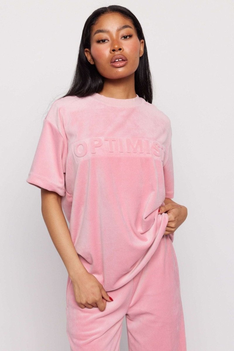 Shop Samii Ryan Samii Ryan Optimist Velour T-Shirt T-Shirts for women – premium loungewear and festival fashion at Spoiled Brat