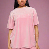 Shop Samii Ryan Samii Ryan Optimist Velour T-Shirt T-Shirts for women – premium loungewear and festival fashion at Spoiled Brat