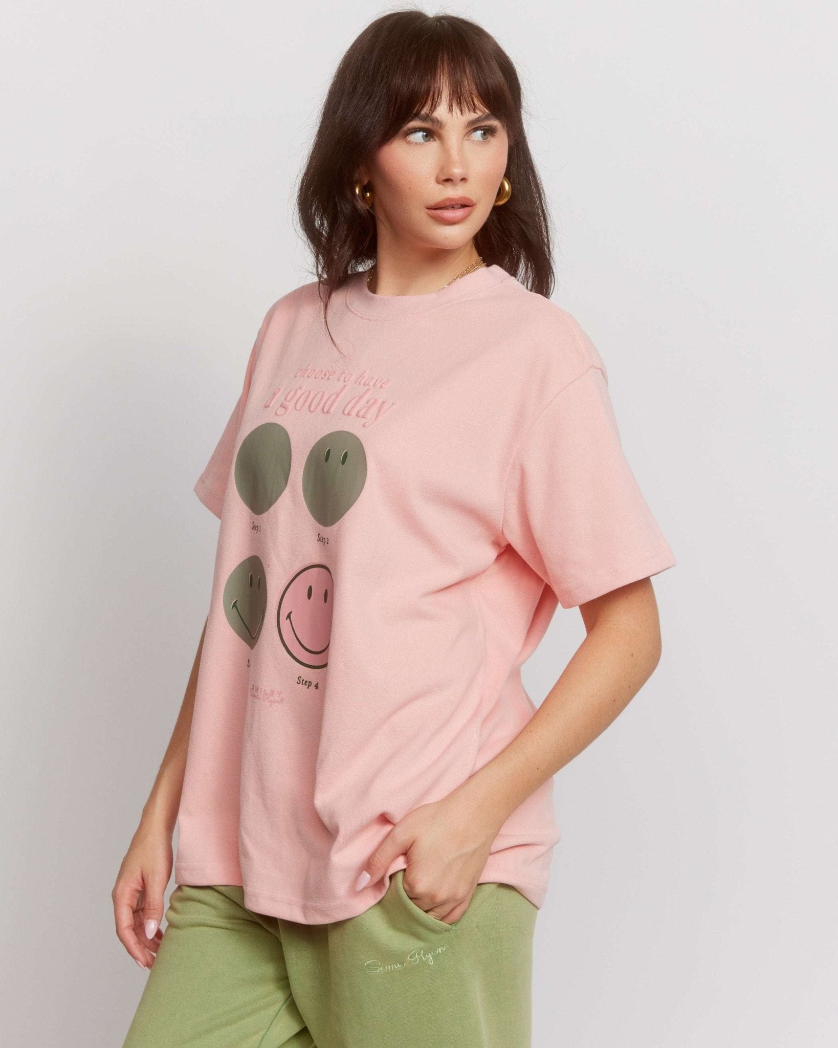 Shop Samii Ryan Samii Ryan Smiley® Good Day Oversized Tee T-Shirts for women – premium loungewear and festival fashion at Spoiled Brat
