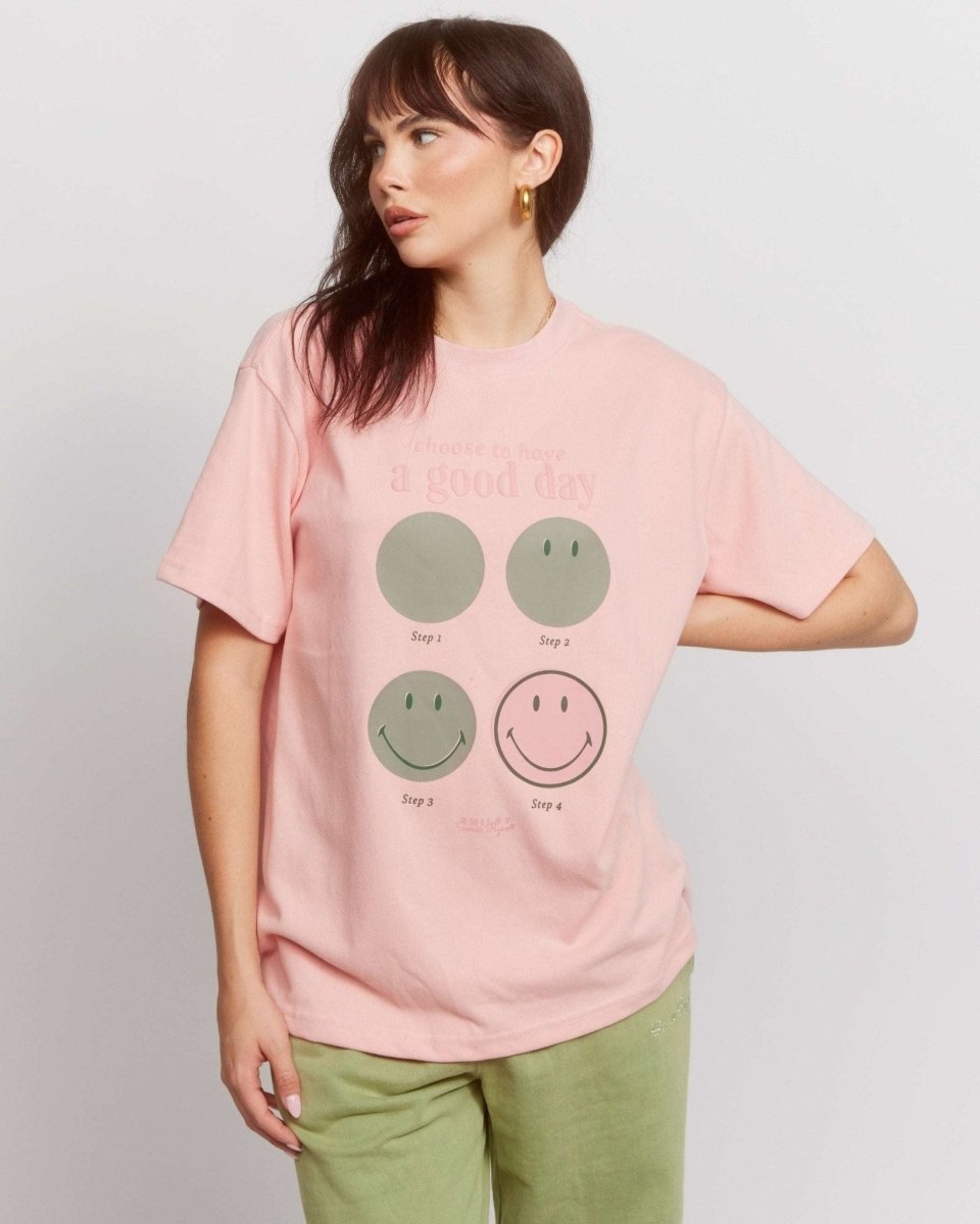 Shop Samii Ryan Samii Ryan Smiley® Good Day Oversized Tee T-Shirts for women – premium loungewear and festival fashion at Spoiled Brat