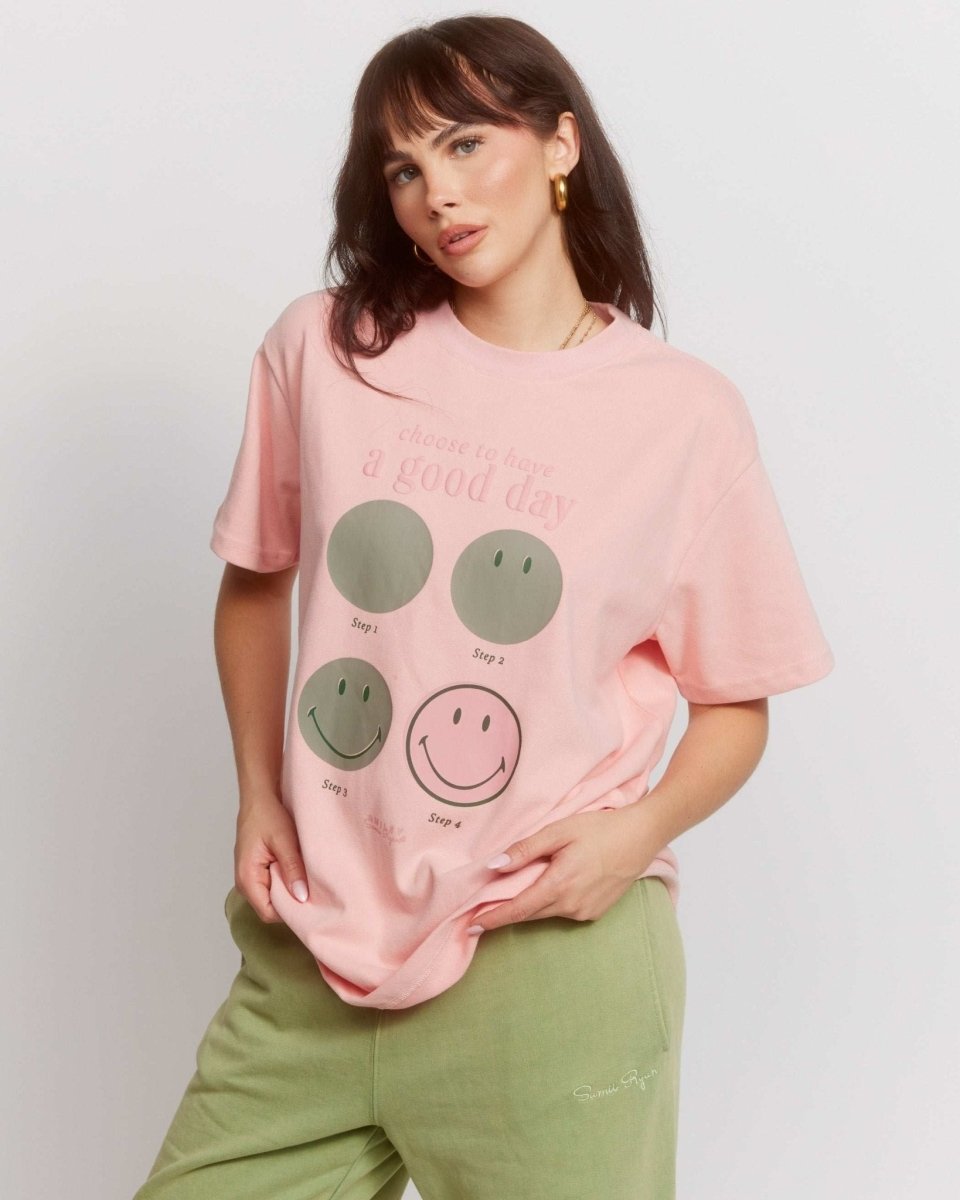 Shop Samii Ryan Samii Ryan Smiley® Good Day Oversized Tee T-Shirts for women – premium loungewear and festival fashion at Spoiled Brat
