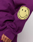 Shop Samii Ryan Samii Ryan Smiley® Purple Oversized Hoodie Hooded Sweatshirt for women – premium loungewear and festival fashion at Spoiled Brat