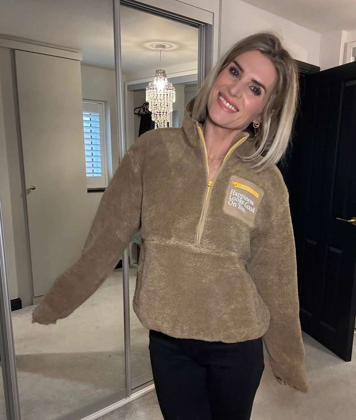 Samii Ryan Smiley® Sunshine Sherpa Jacket as seen on Sarah Jayne Dunn - Spoiled Brat