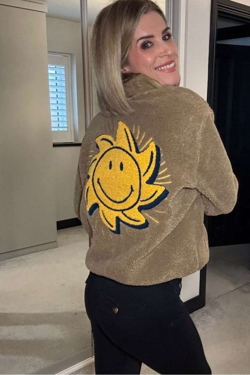 Smiley® Sunshine Sherpa Jacket as seen on Sarah Jayne Dunn