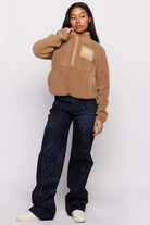 Shop Samii Ryan Samii Ryan Smiley® Sunshine Sherpa Jacket as seen on Sarah Jayne Dunn Jacket for women – premium loungewear and festival fashion at Spoiled Brat