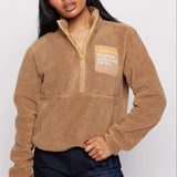 Shop Samii Ryan Samii Ryan Smiley® Sunshine Sherpa Jacket as seen on Sarah Jayne Dunn Jacket for women – premium loungewear and festival fashion at Spoiled Brat