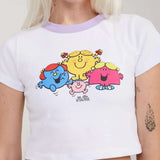 Shop Samii Ryan Samii Ryan x Mr Men Happy Gals Baby Tee T-Shirt for women – premium loungewear and festival fashion at Spoiled Brat