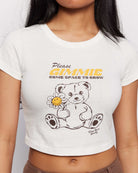 Samii Ryan x Smiley® Gimme Space Baby Tee by Samii Ryan – T-Shirt – White | Spoiled Brat UK