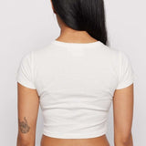Shop Samii Ryan Samii Ryan x Smiley® Gimme Space Baby Tee T-Shirt for women – premium loungewear and festival fashion at Spoiled Brat