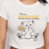 Shop Samii Ryan Samii Ryan x Smiley® Gimme Space Baby Tee T-Shirt for women – premium loungewear and festival fashion at Spoiled Brat