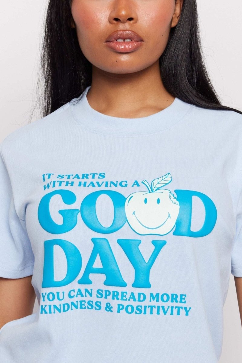 Shop Samii Ryan Samii Ryan x Smiley® Good Day Boxy Tee T-Shirt for women – premium loungewear and festival fashion at Spoiled Brat