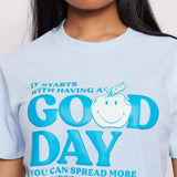 Shop Samii Ryan Samii Ryan x Smiley® Good Day Boxy Tee T-Shirt for women – premium loungewear and festival fashion at Spoiled Brat