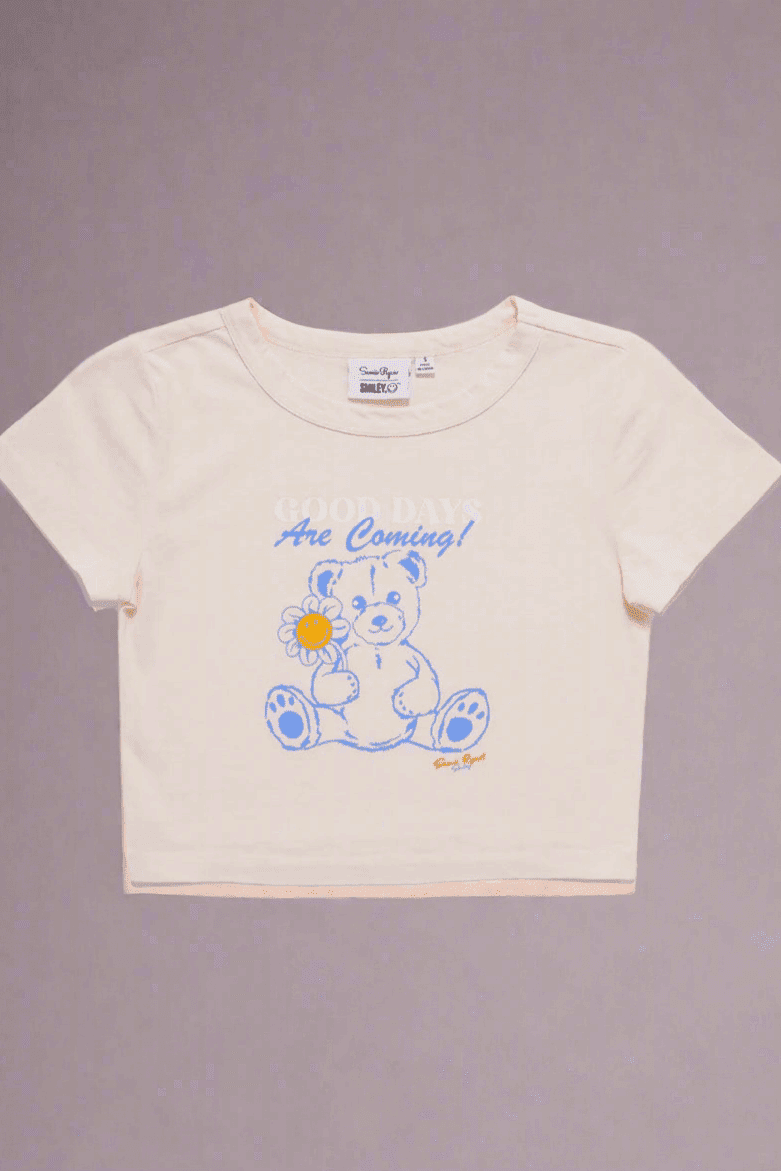 Shop Samii Ryan Samii Ryan x Smileyworld® Good Days Baby Tee T-Shirt for women – premium loungewear and festival fashion at Spoiled Brat