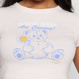 Shop Samii Ryan Samii Ryan x Smileyworld® Good Days Baby Tee T-Shirt for women – premium loungewear and festival fashion at Spoiled Brat