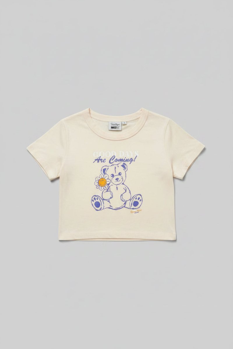 Shop Samii Ryan Samii Ryan x Smileyworld® Good Days Baby Tee T-Shirt for women – premium loungewear and festival fashion at Spoiled Brat