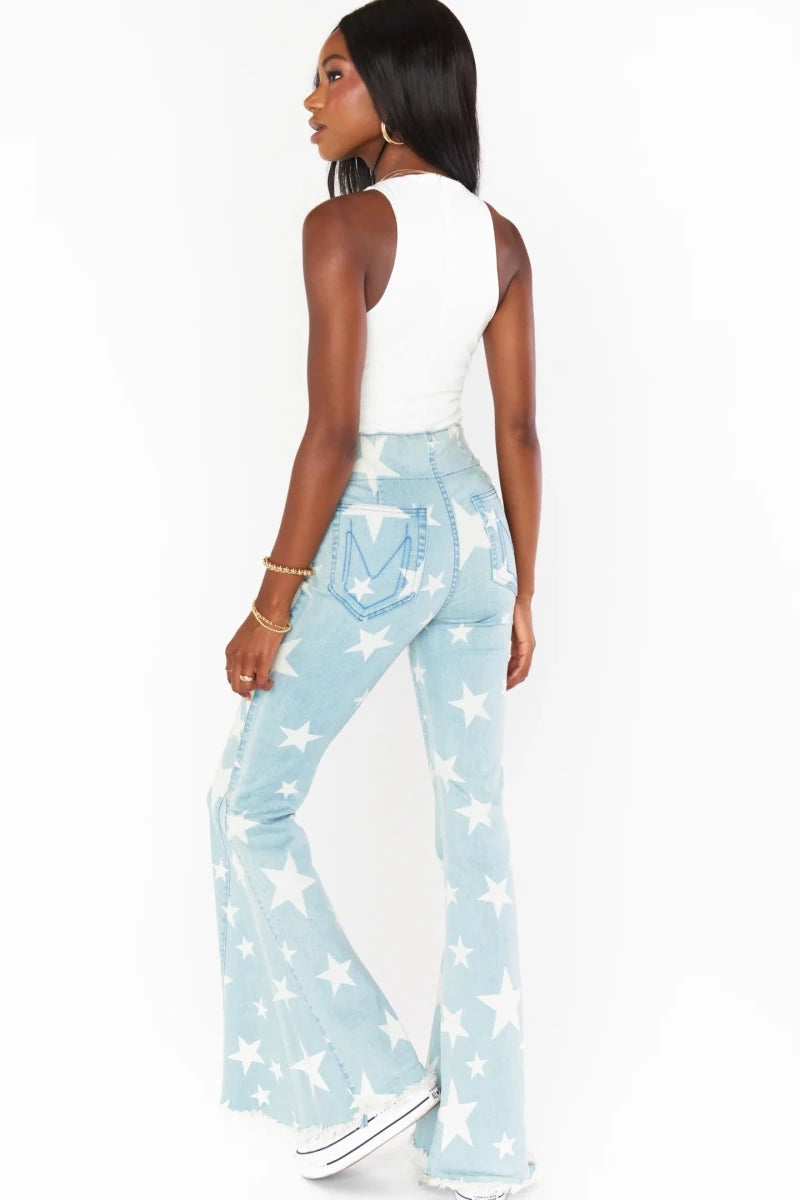 Shop Show Me Your Mumu Show Me Your Mumu Berkeley Star Bells Flared Jeans Jeans for women – premium loungewear and festival fashion at Spoiled Brat